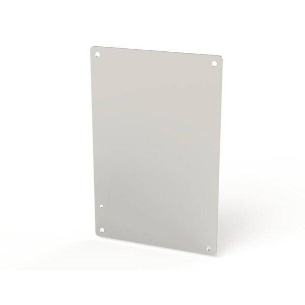 13 in H, 0.08 in D, 8.5 in W, Aluminum